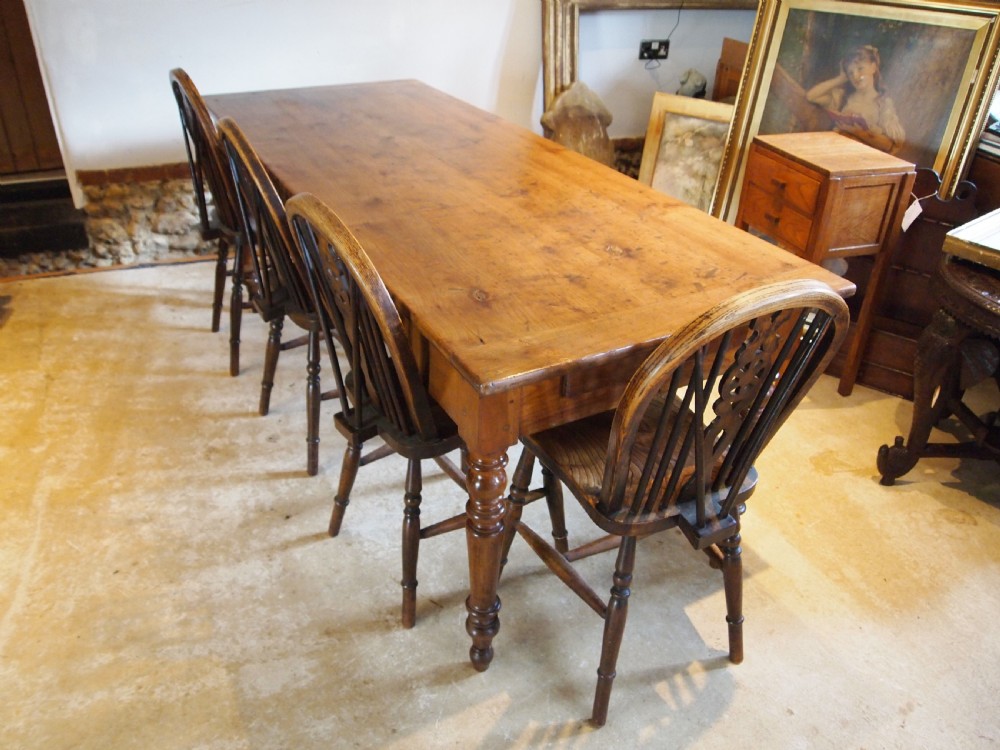 Table stunning Apple wood French refectory dining table c1820 View IX