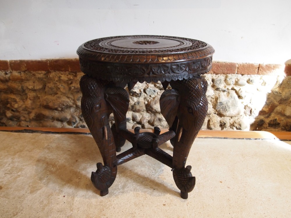 Table side hall lamp Elephant table Burmese Padouk c1900 View VI