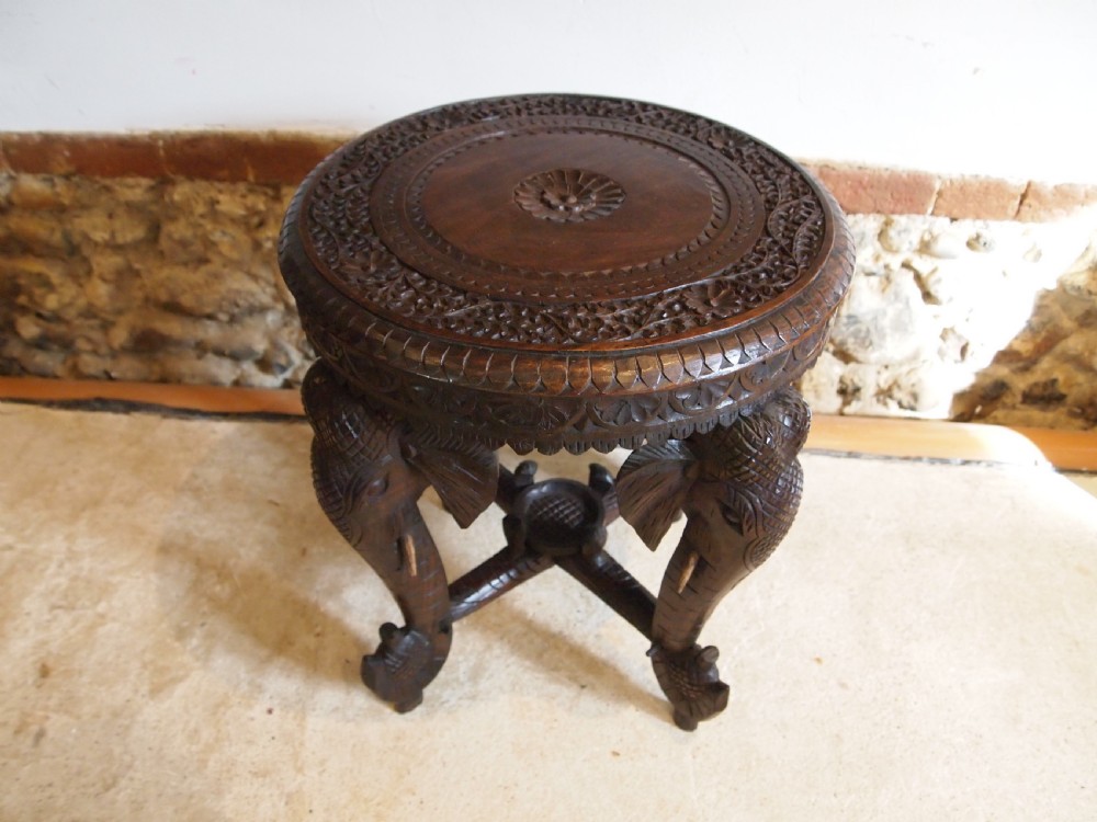 Table side hall lamp Elephant table Burmese Padouk c1900 View VII