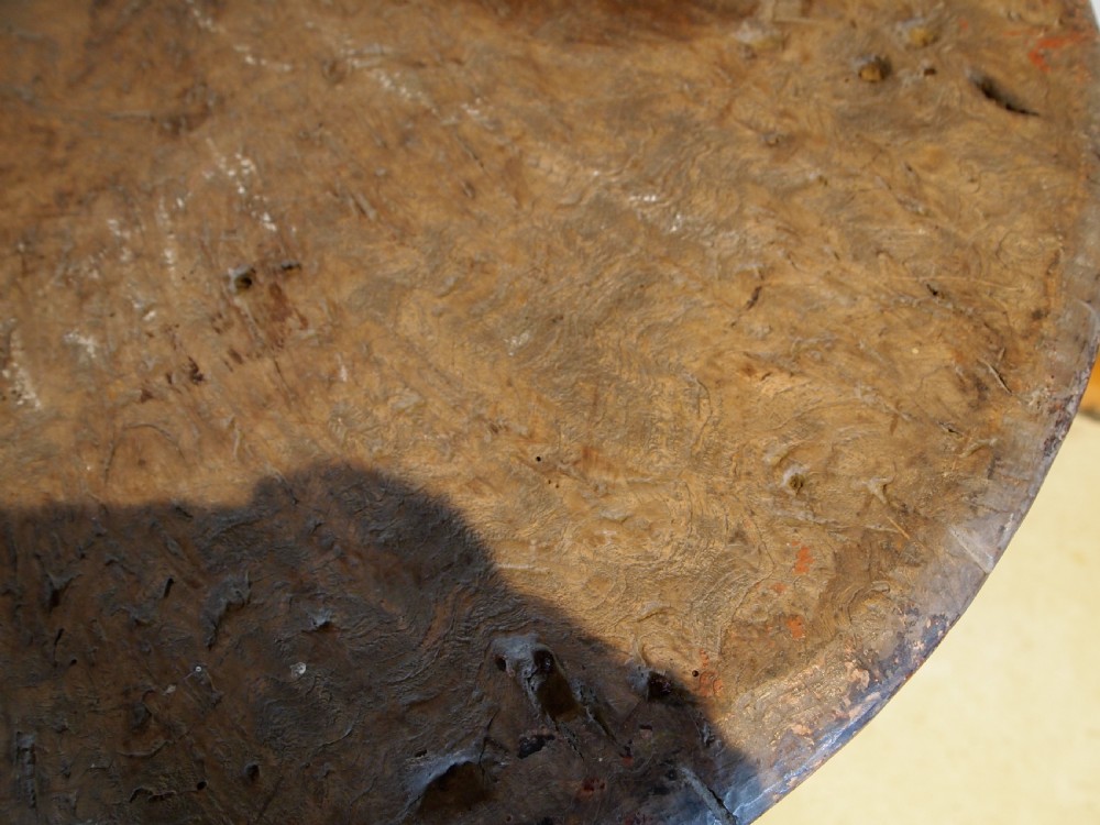Cricket table very rare George III Burr Elm c1770 View VIII
