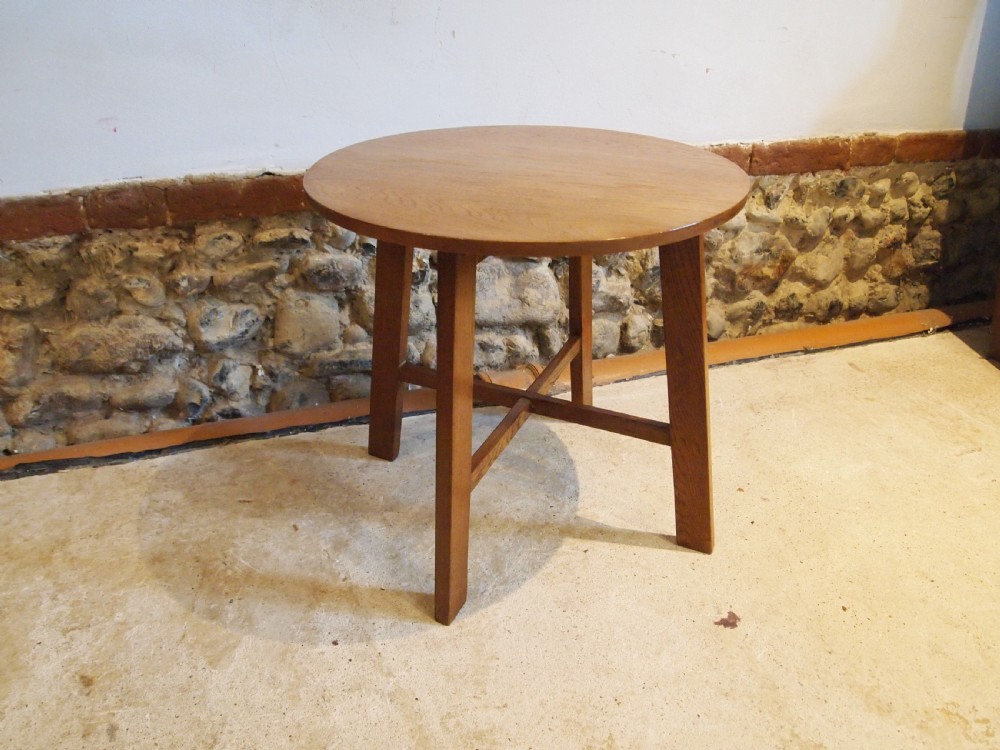 Table Oak Heals style Cotswold school hall lamp side c1930