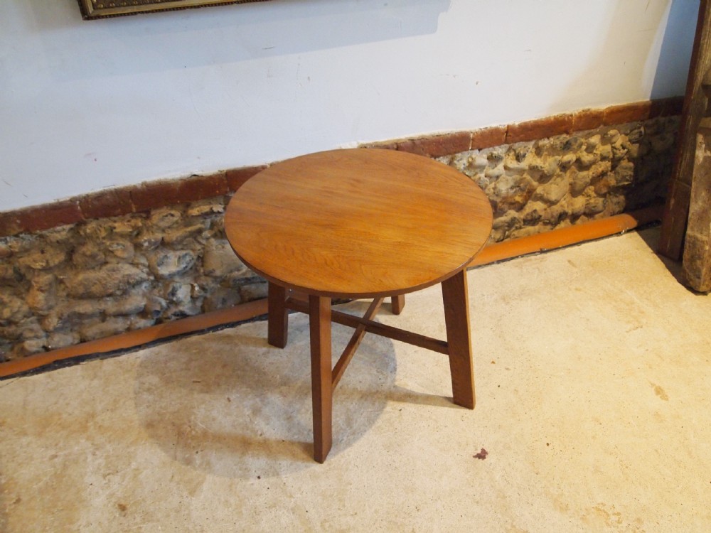 Table Oak Heals style Cotswold school hall lamp side c1930 View II