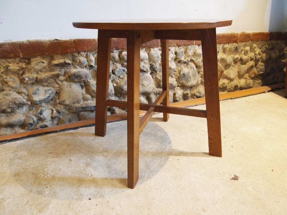 Table Oak Heals style Cotswold school hall lamp side c1930 View III