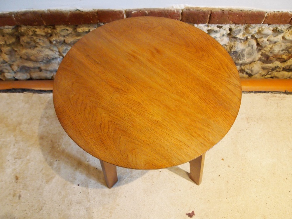 Table Oak Heals style Cotswold school hall lamp side c1930 View VI
