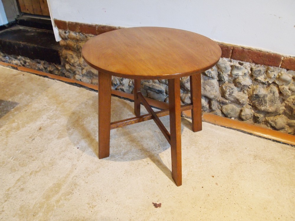 Table Oak Heals style Cotswold school hall lamp side c1930 View VIII