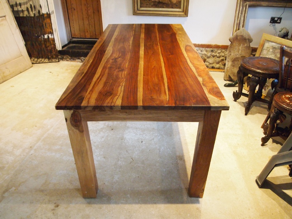 Table refectory rare Gayubira wood stunning dining seats 8 View II
