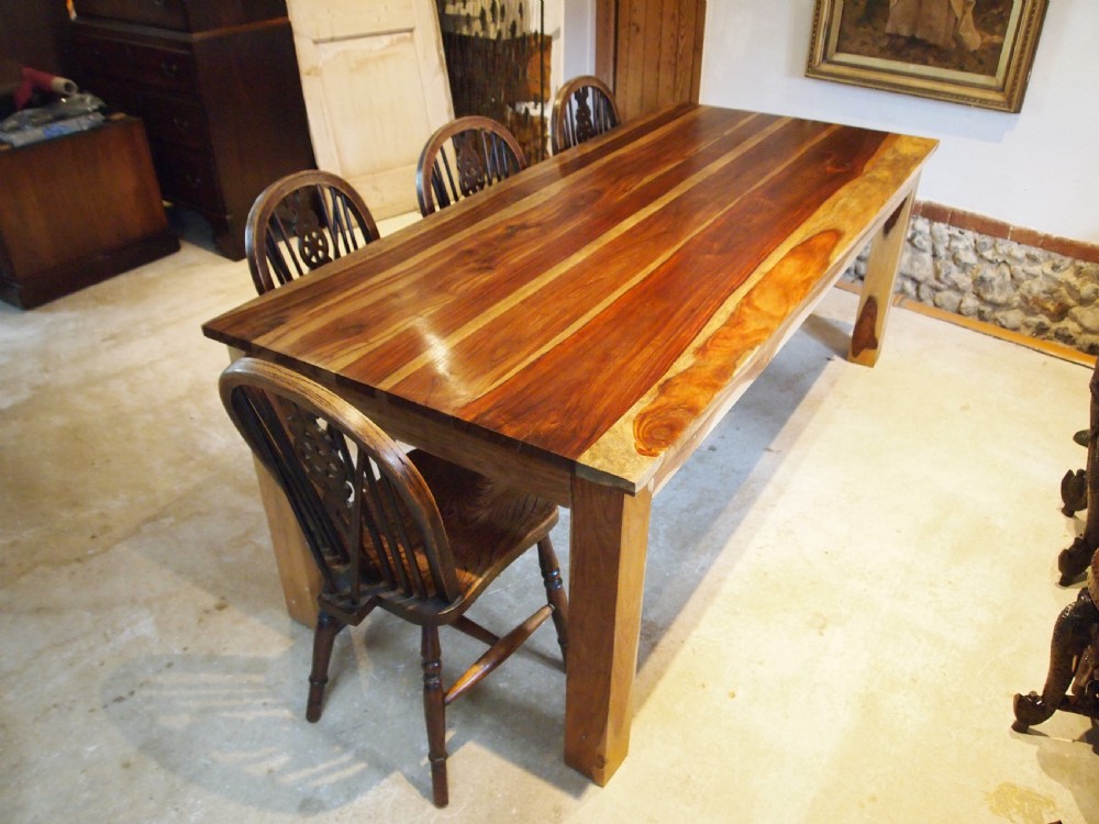 Table refectory rare Gayubira wood stunning dining seats 8 View V