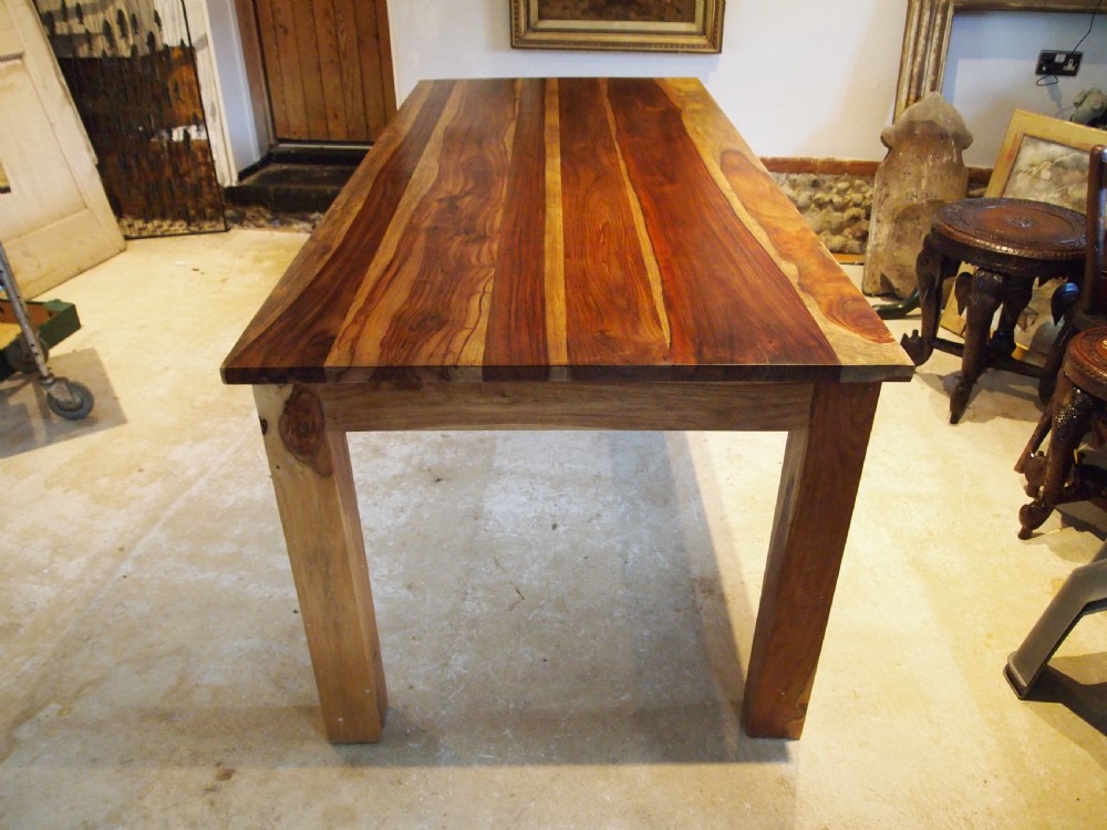Table refectory rare Gayubira wood stunning dining seats 8 View VIII