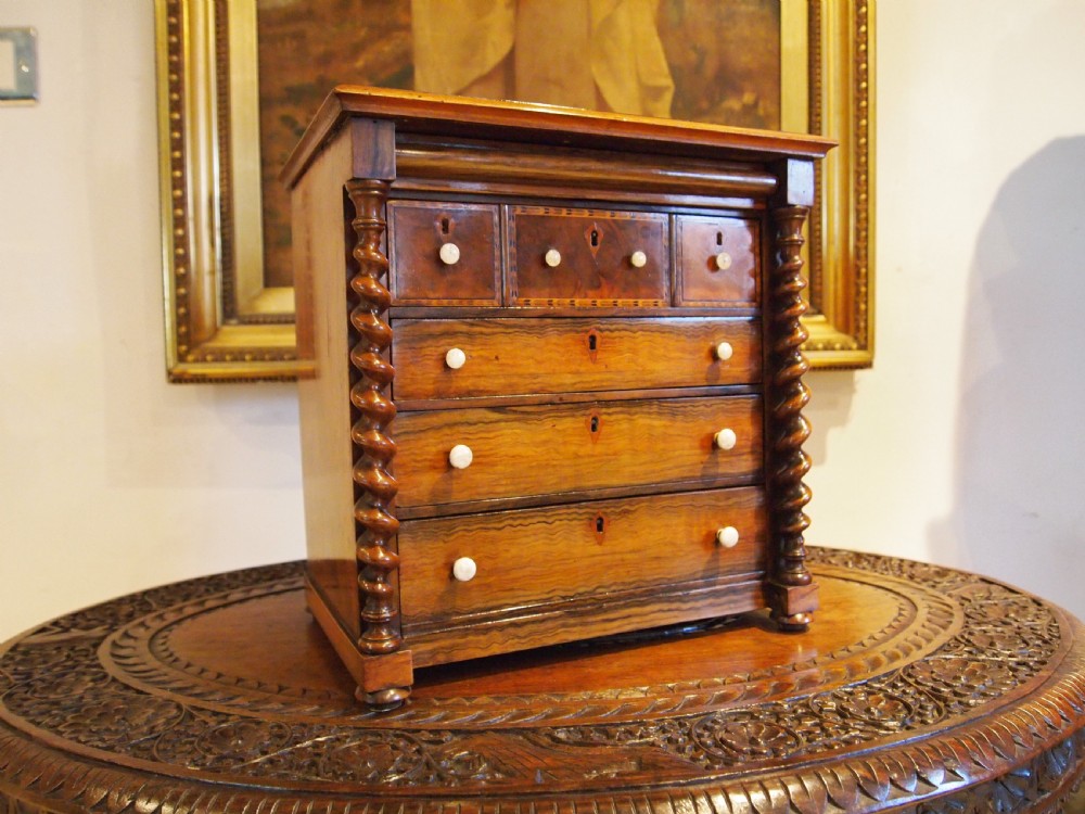 Chest of drawers Miniature Fine Victorian Walnut apprentice c1840 View II