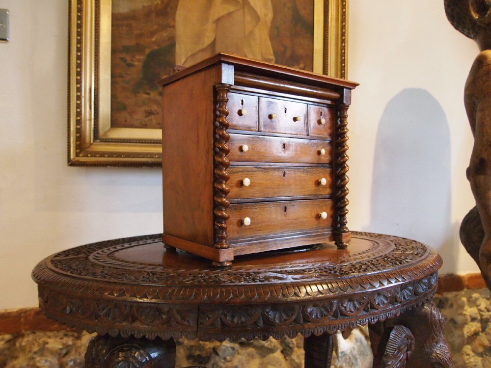Chest of drawers Miniature Fine Victorian Walnut apprentice c1840 View VII