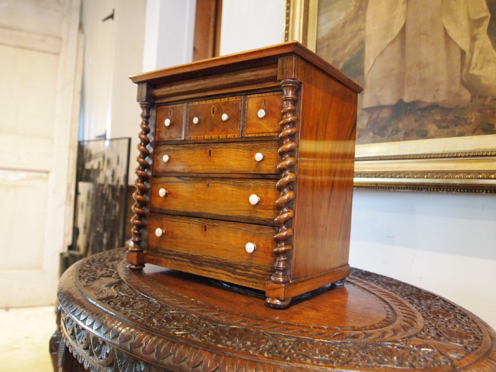 Chest of drawers Miniature Fine Victorian Walnut apprentice c1840 View IX
