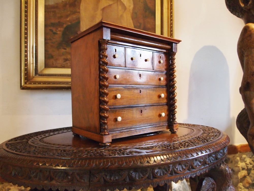 Chest of drawers Miniature Fine Victorian Walnut apprentice c1840 View X