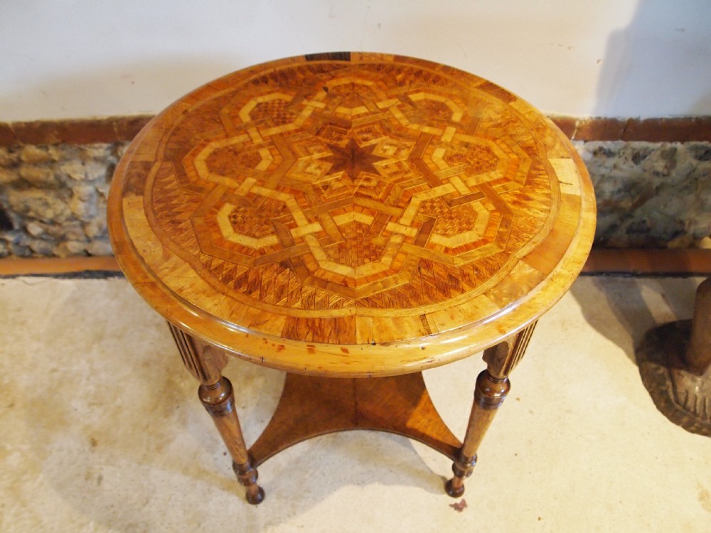 Table rare Anton Seuffert New Zealand specimen wood marquetry c1869