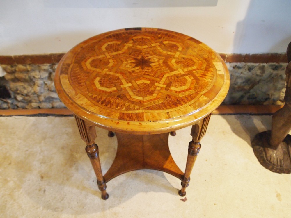 Table rare Anton Seuffert New Zealand specimen wood marquetry c1869 View X