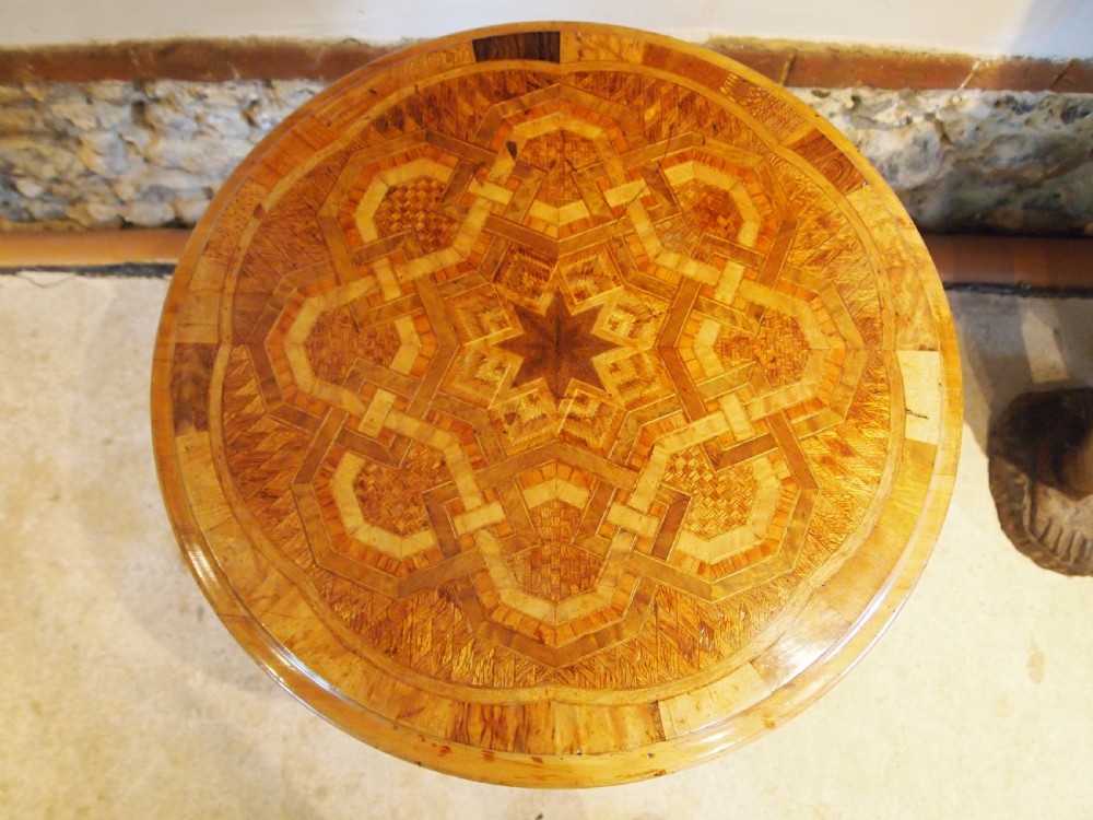 Table rare Anton Seuffert New Zealand specimen wood marquetry c1869 View XI