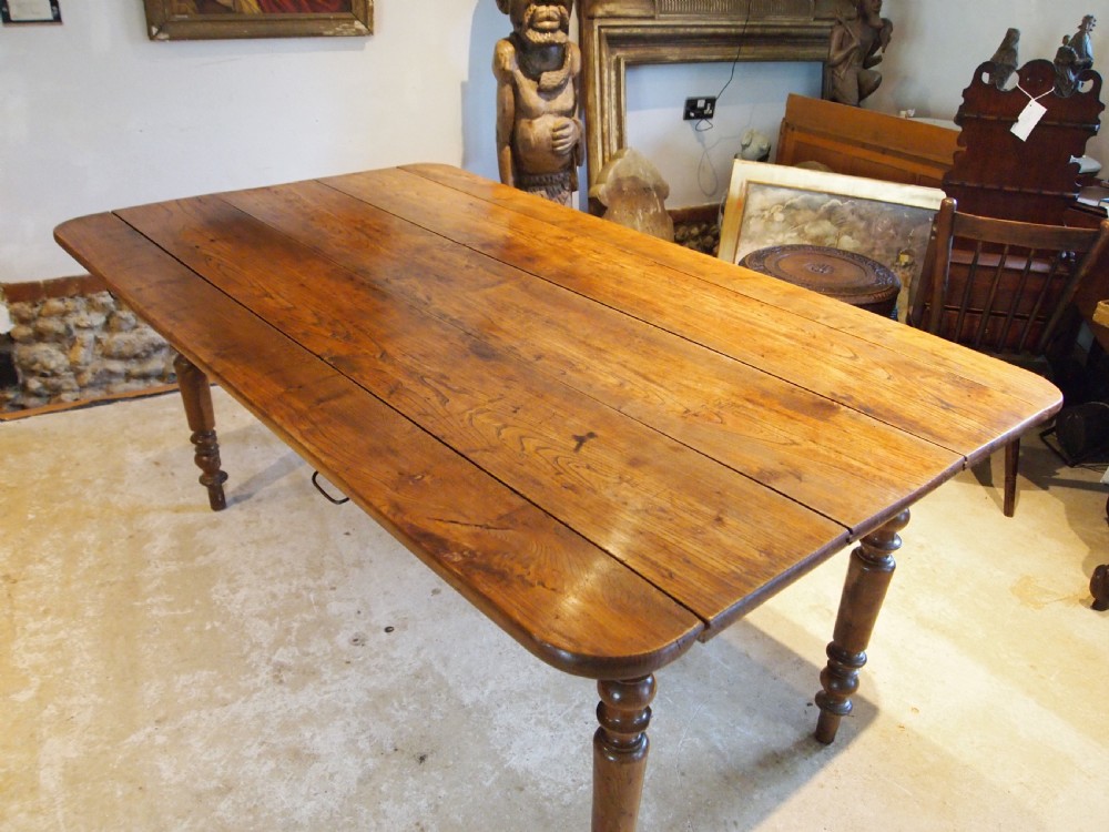 Table rare solid Elm West Country refectory farmhouse dining c1840