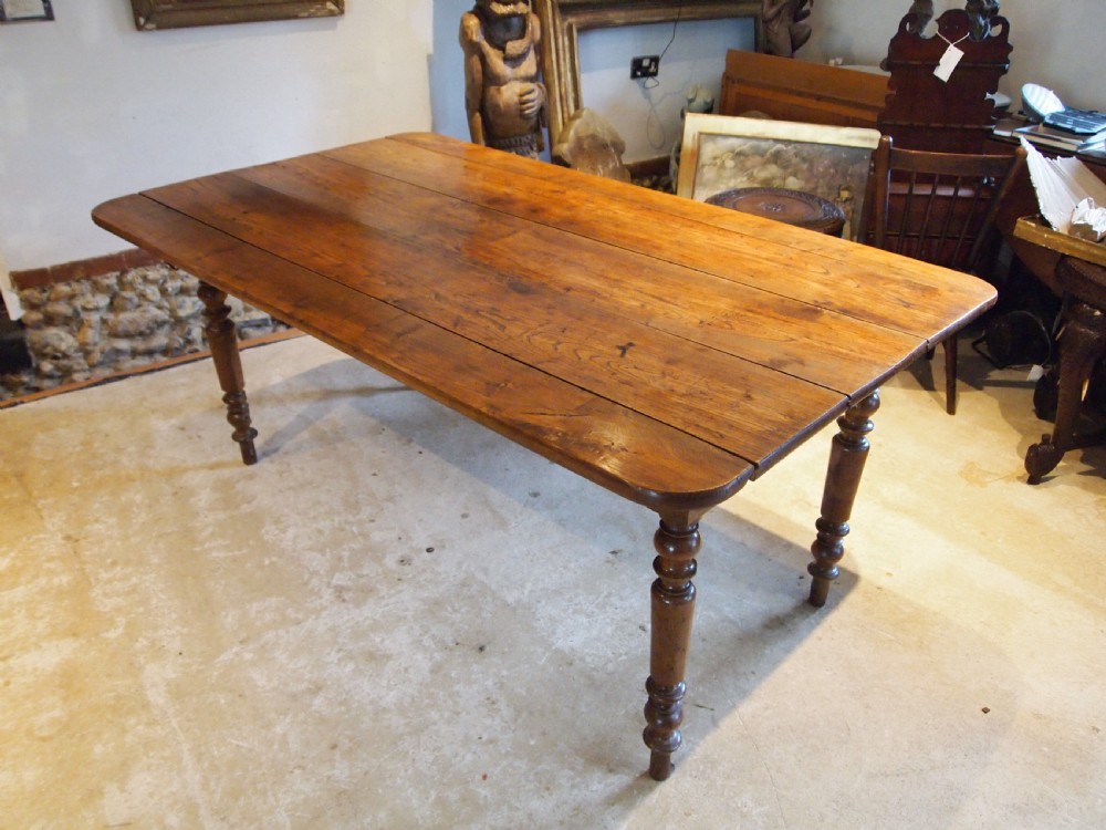 Table rare solid Elm West Country refectory farmhouse dining c1840 View II