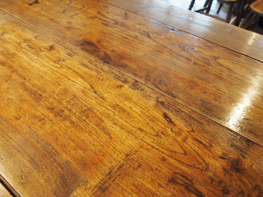 Table rare solid Elm West Country refectory farmhouse dining c1840 View VI