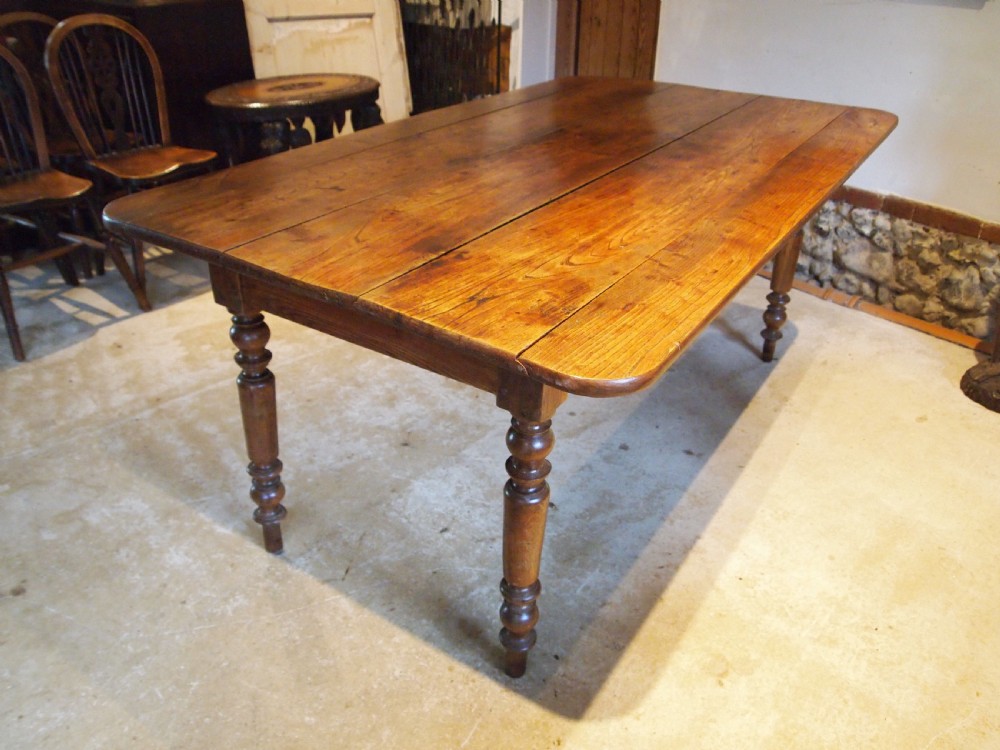 Table rare solid Elm West Country refectory farmhouse dining c1840 View VII