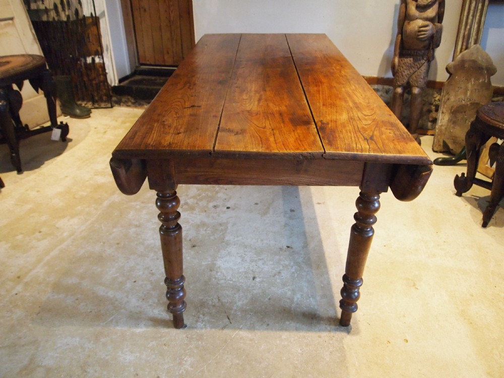 Table rare solid Elm West Country refectory farmhouse dining c1840 View IX