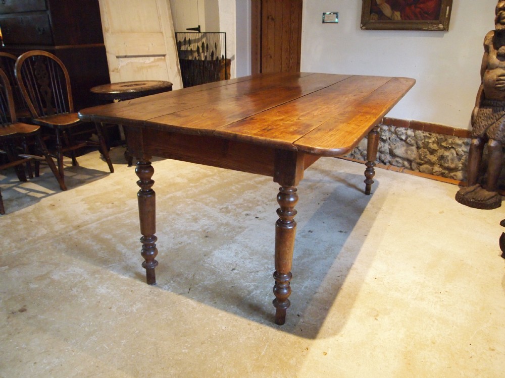 Table rare solid Elm West Country refectory farmhouse dining c1840 View XII