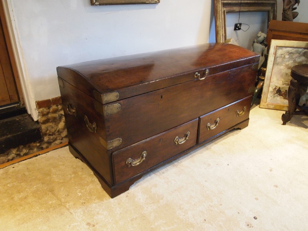 Coffer very rare George II Padouk trunk chest blanket box c1750