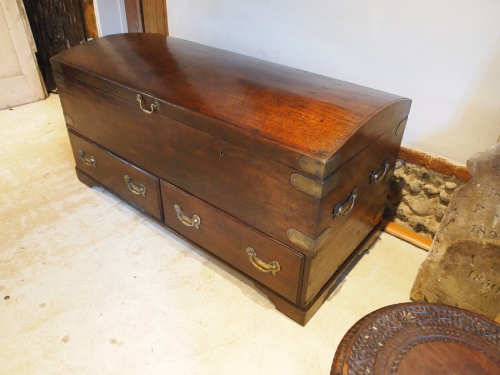 Coffer very rare George II Padouk trunk chest blanket box c1750 View II