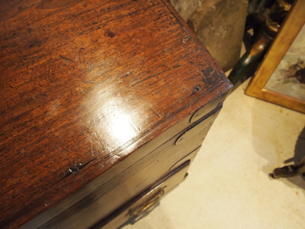 Coffer very rare George II Padouk trunk chest blanket box c1750 View III