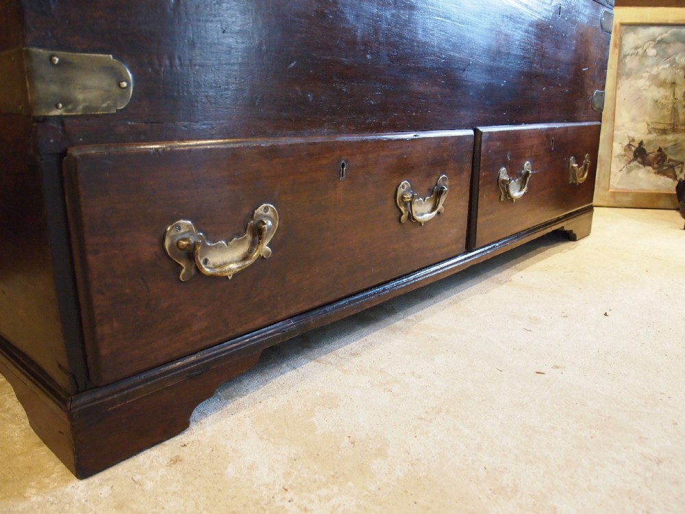 Coffer very rare George II Padouk trunk chest blanket box c1750 View VI