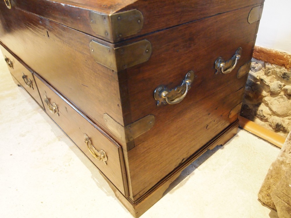 Coffer very rare George II Padouk trunk chest blanket box c1750 View VII