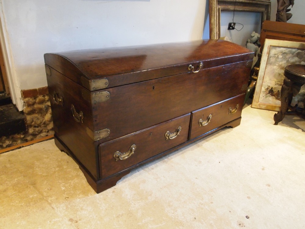 Coffer very rare George II Padouk trunk chest blanket box c1750 View IX