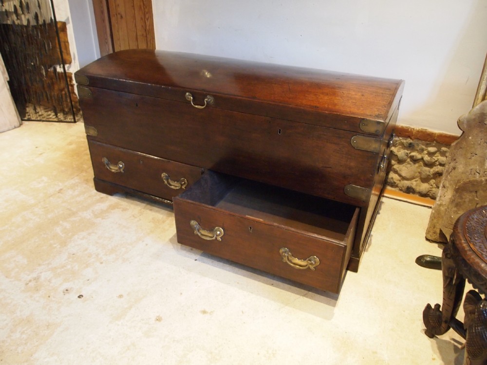 Coffer very rare George II Padouk trunk chest blanket box c1750 View XII