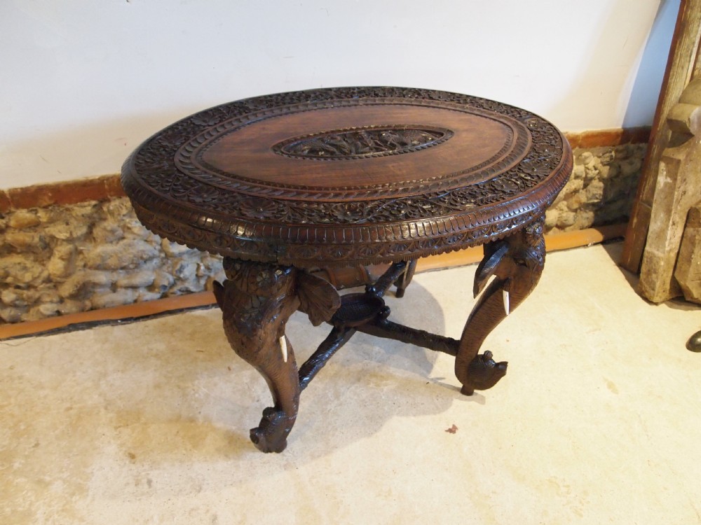 Table hall side lamp Padouk Elephant table c1900 View VI