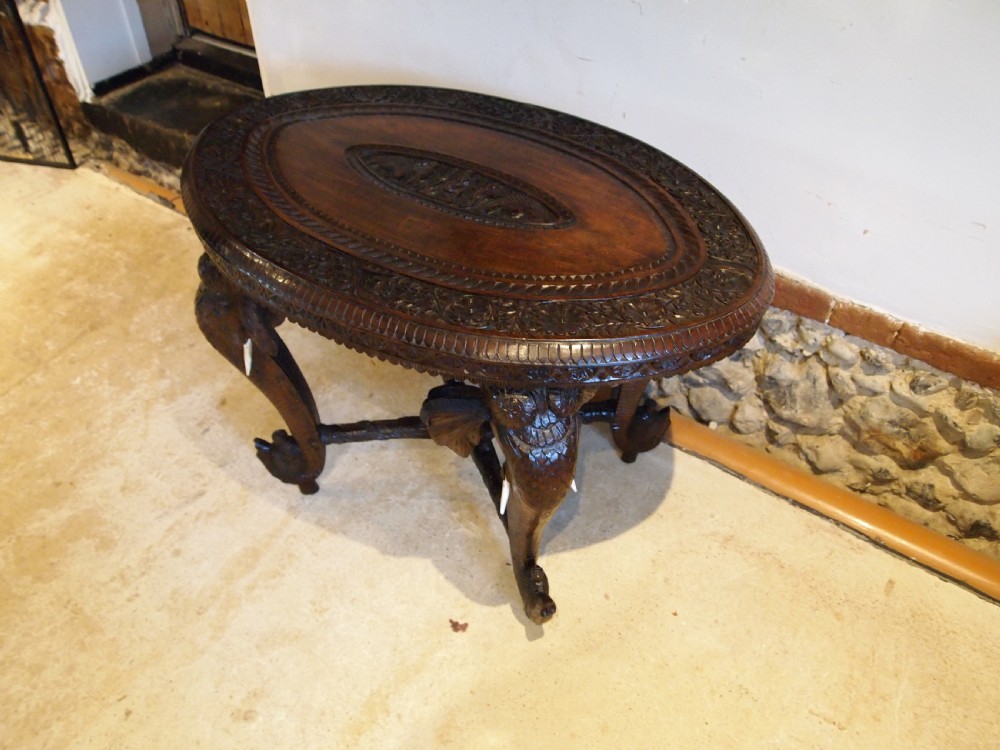 Table hall side lamp Padouk Elephant table c1900 View IX