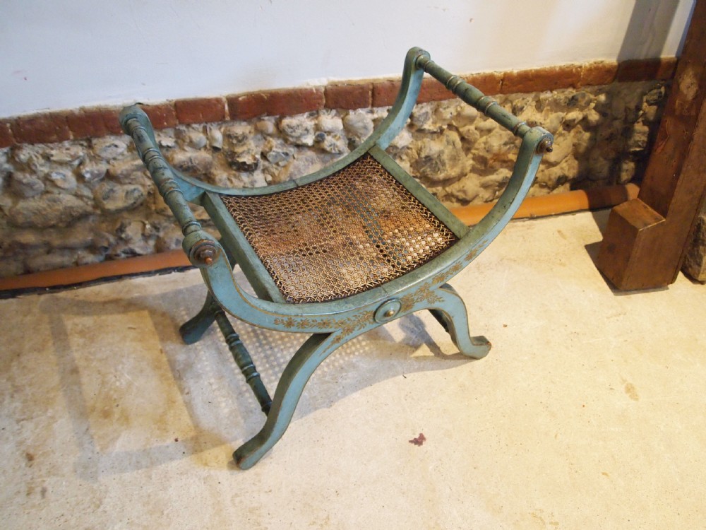 Stool Victorian seat original paint c1880 View II