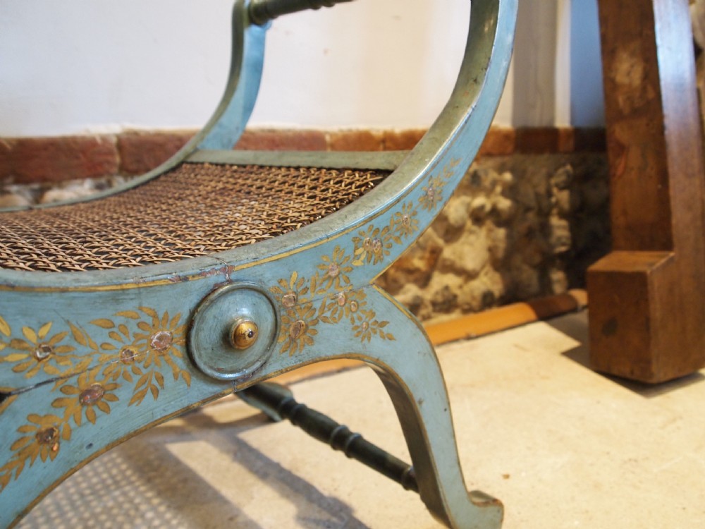 Stool Victorian seat original paint c1880 View III