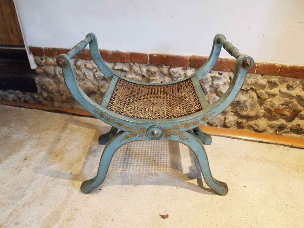 Stool Victorian seat original paint c1880 View VII