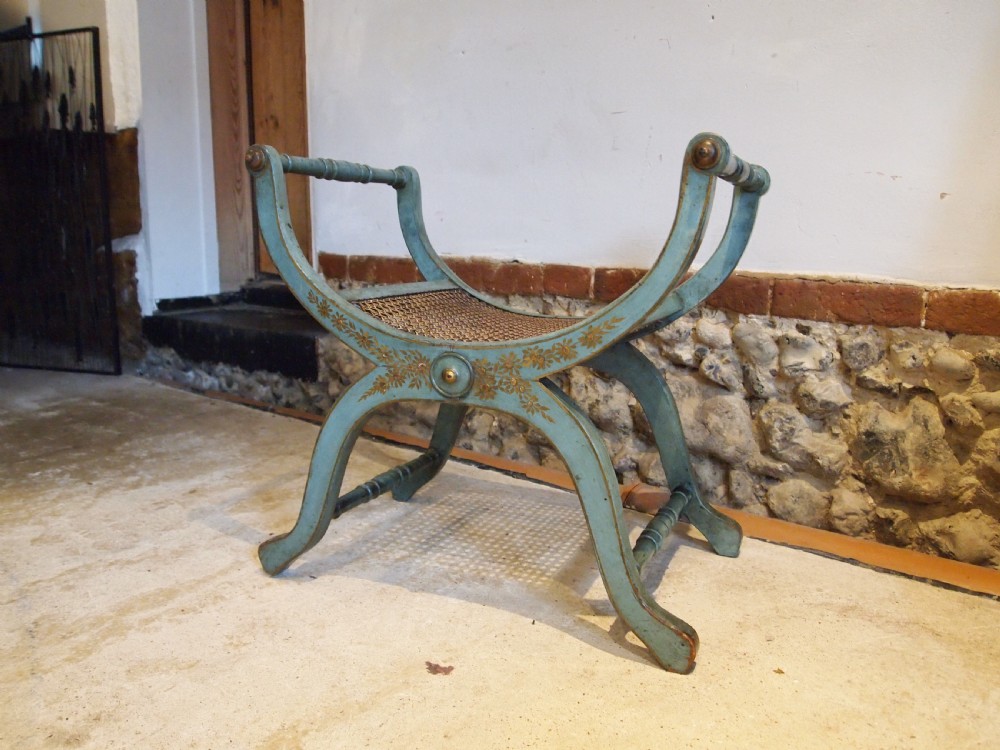 Stool Victorian seat original paint c1880 View VIII