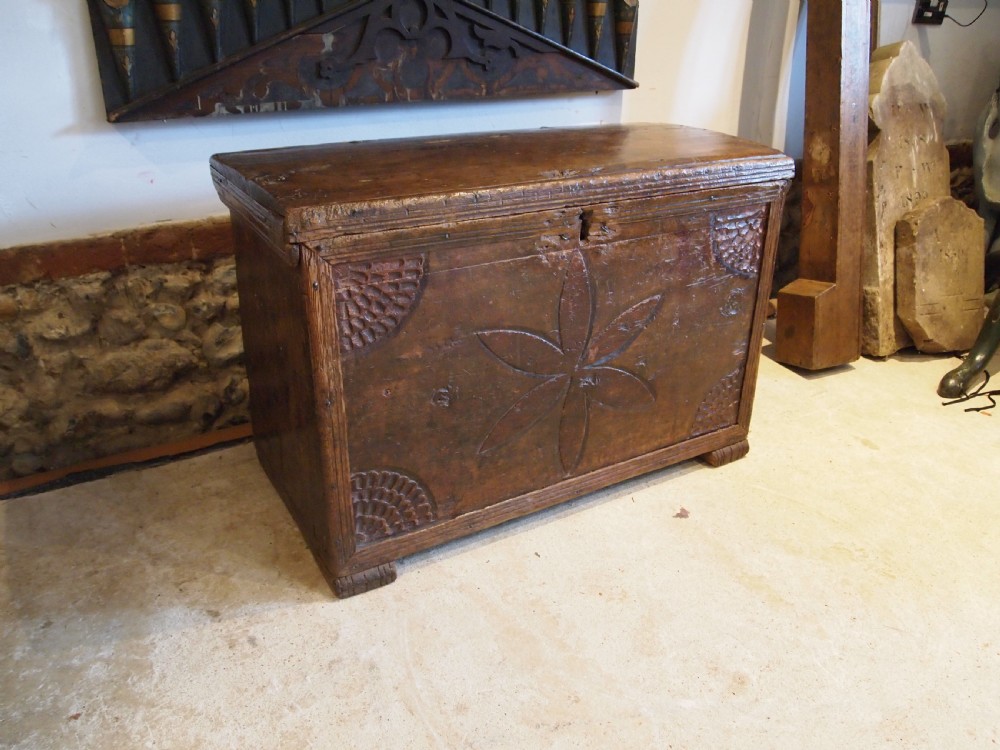 Chest very rare 17th Century Pine coffer c1690 View III