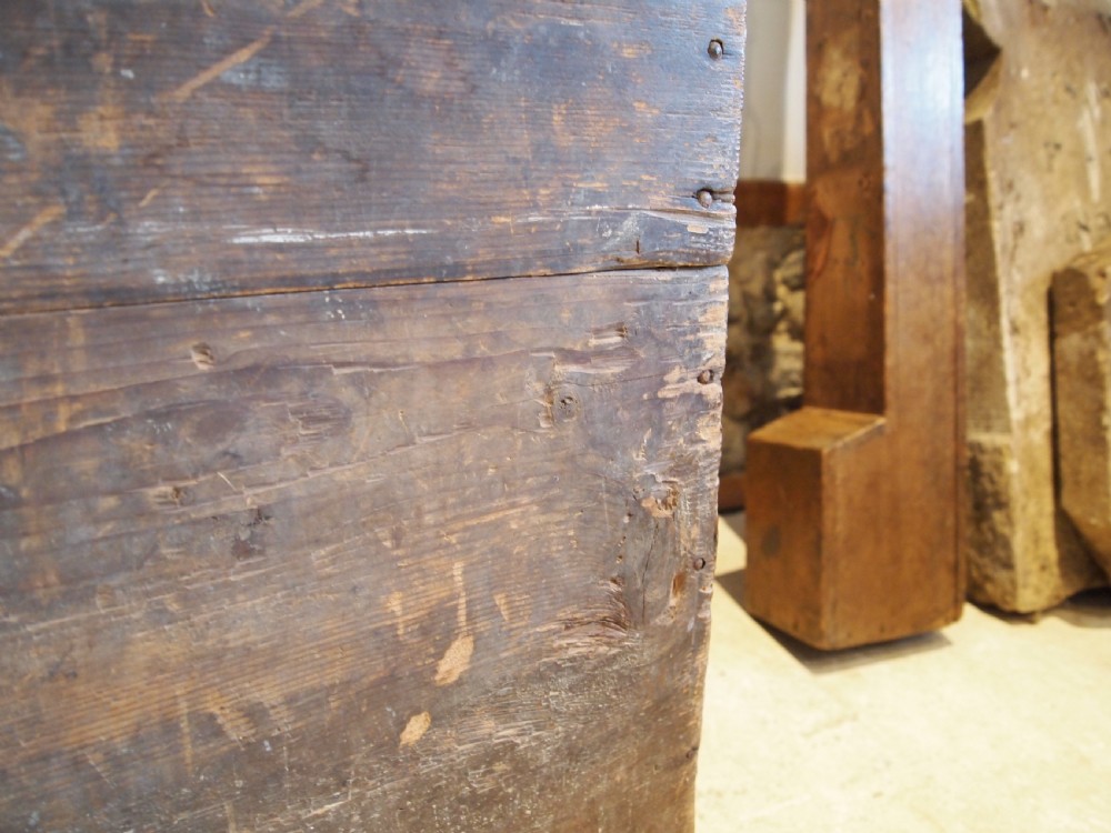 Chest very rare 17th Century Pine coffer c1690 View V