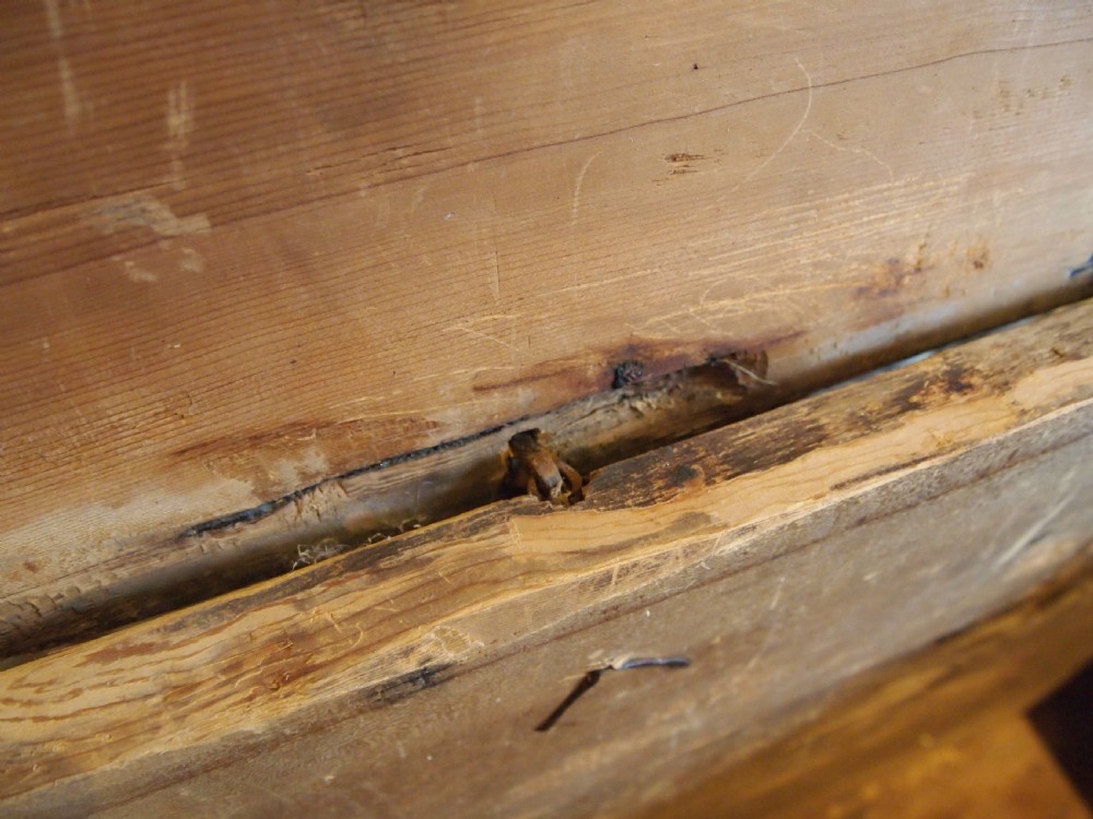 Chest very rare 17th Century Pine coffer c1690 View VII