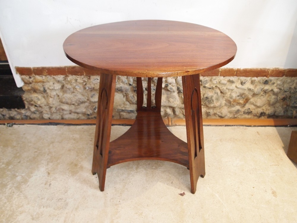 Table rare Arts and Crafts Walnut hall lamp side c1900 View VI