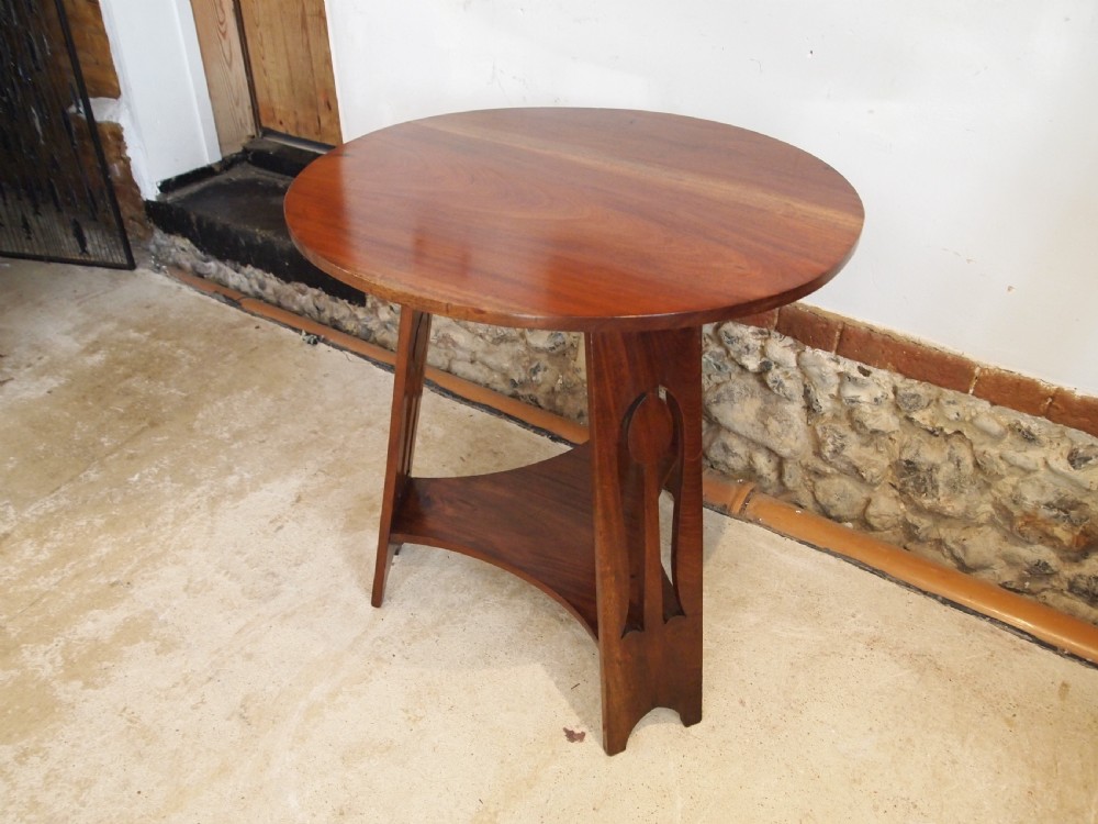 Table rare Arts and Crafts Walnut hall lamp side c1900 View VII