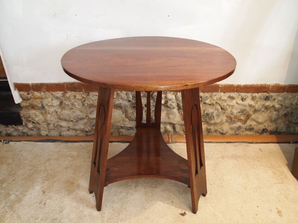 Table rare Arts and Crafts Walnut hall lamp side c1900 View VIII