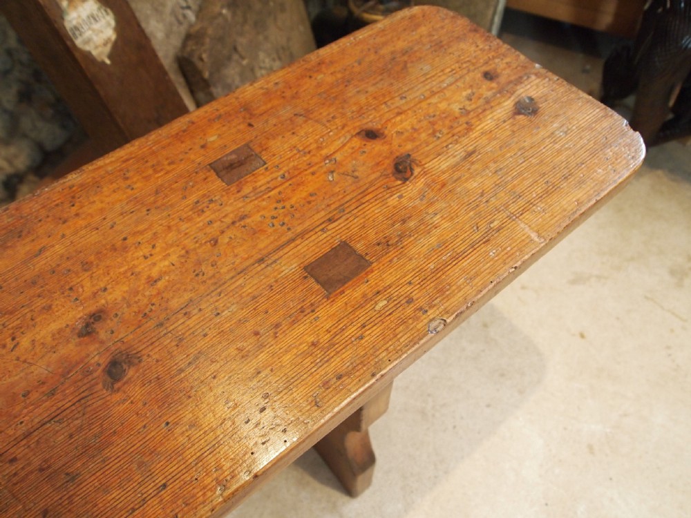 Bench refectory Victorian Pine settle pew c1890 View II