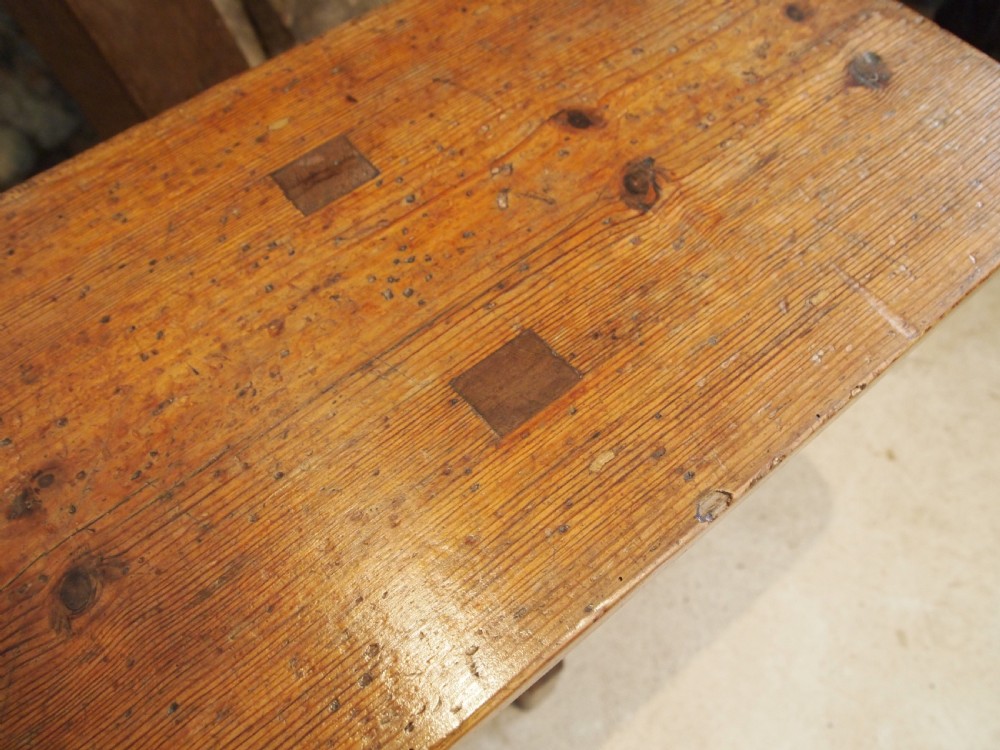 Bench refectory Victorian Pine settle pew c1890 View VII