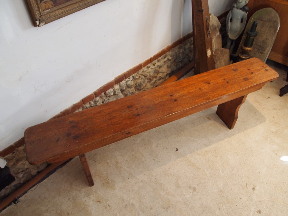 Bench refectory Victorian Pine settle pew c1890 View VIII
