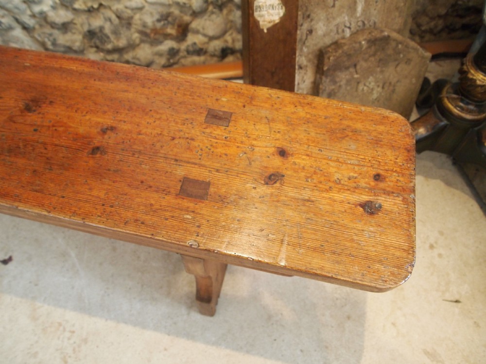 Bench refectory Victorian Pine settle pew c1890 View IX