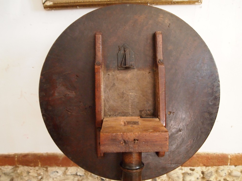 Table very rare Burr Oak George III wine tilt top lamp hall c1770 View III
