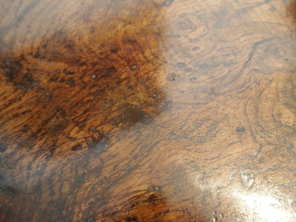 Table very rare Burr Oak George III wine tilt top lamp hall c1770 View VII
